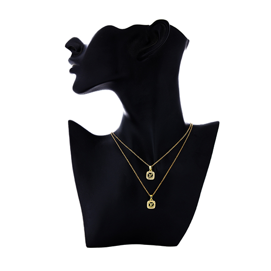 double layer abstarct necklace